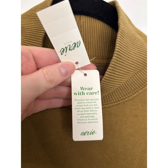 Aerie Sweatshirt Womens Small Mountain Season Mock Neck Oversized Brown NWT - Picture 9 of 10